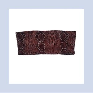 ZAFUL Snakeprint Bandeau Bikini Top